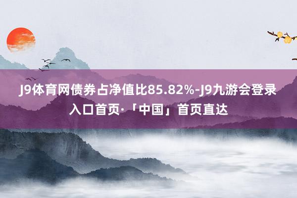 J9体育网债券占净值比85.82%-J9九游会登录入口首页·「中国」首页直达