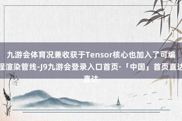 九游会体育况兼收获于Tensor核心也加入了可编程渲染管线-J9九游会登录入口首页·「中国」首页直达
